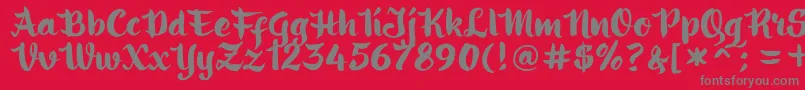 ringotube script Font – Gray Fonts on Red Background
