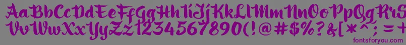 ringotube script Font – Purple Fonts on Gray Background