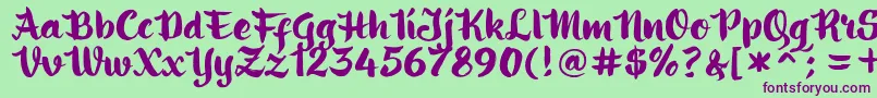 Шрифт ringotube script – фиолетовые шрифты на зелёном фоне