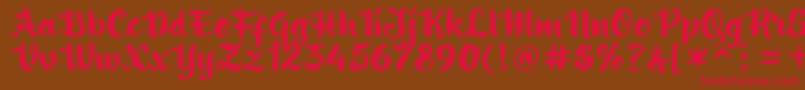 ringotube script-fontti – punaiset fontit ruskealla taustalla