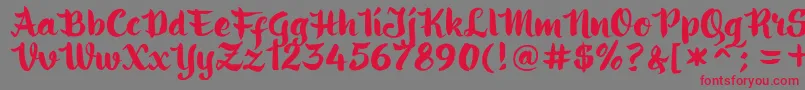 ringotube script Font – Red Fonts on Gray Background