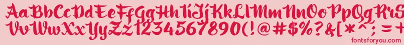 ringotube script Font – Red Fonts on Pink Background
