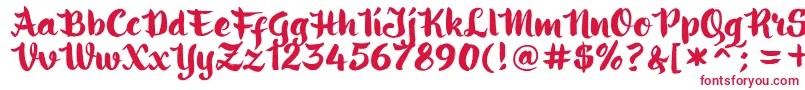 ringotube script-Schriftart – Rote Schriften auf weißem Hintergrund