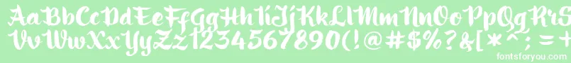 フォントringotube script – 緑の背景に白い文字