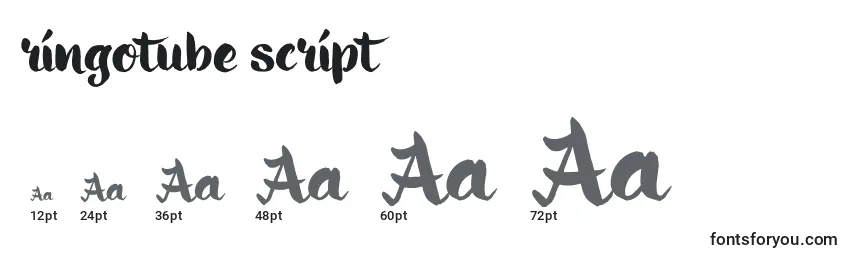 Ringotube script Font Sizes
