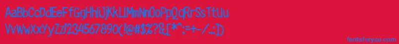 RingTown Font – Blue Fonts on Red Background