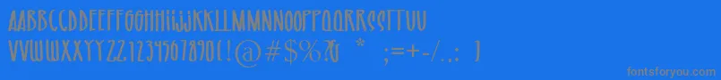 RIO  MA-Schriftart – Graue Schriften auf blauem Hintergrund