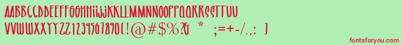 RIO  MA Font – Red Fonts on Green Background