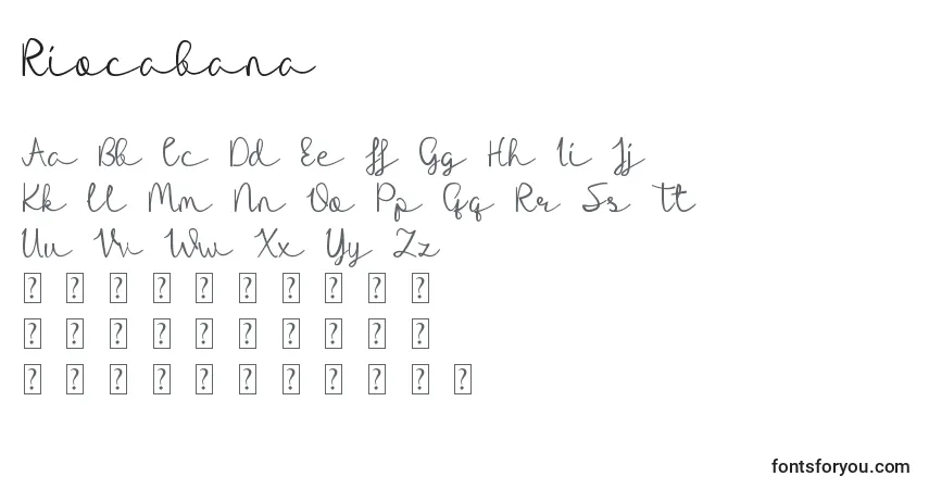 Шрифт Riocabana – алфавит, цифры, специальные символы