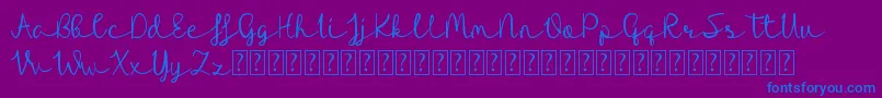 Riocabana-Schriftart – Blaue Schriften auf violettem Hintergrund