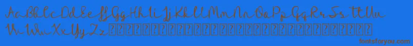 Riocabana Font – Brown Fonts on Blue Background