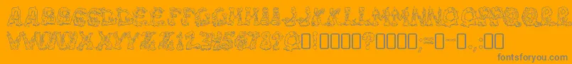 riot act 2-Schriftart – Graue Schriften auf orangefarbenem Hintergrund