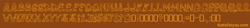 riot act 2 Font – Orange Fonts on Brown Background