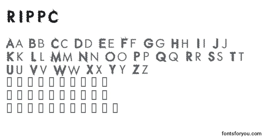 Schriftart RIPPC    (138766) – Alphabet, Zahlen, spezielle Symbole