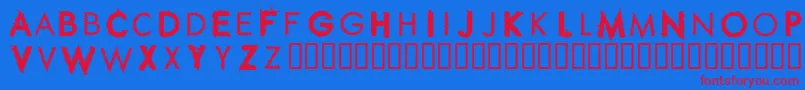 フォントRIPPC    – 赤い文字の青い背景