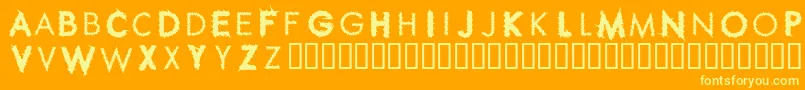 フォントRIPPC    – オレンジの背景に黄色の文字