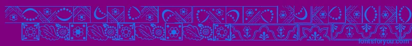 フォントDalaLtBorders – 紫色の背景に青い文字