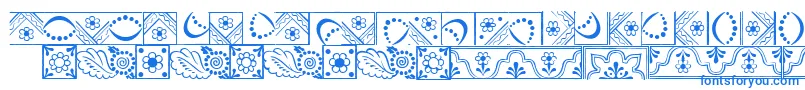 DalaLtBorders-Schriftart – Blaue Schriften auf weißem Hintergrund