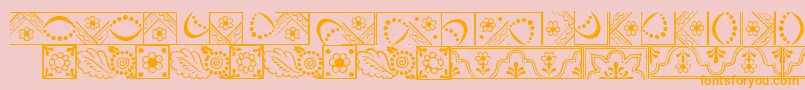 DalaLtBorders-Schriftart – Orangefarbene Schriften auf rosa Hintergrund