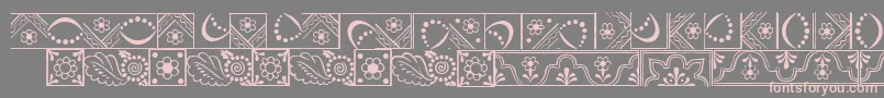 フォントDalaLtBorders – 灰色の背景にピンクのフォント