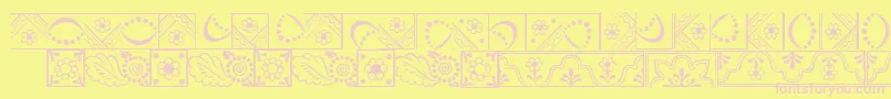 DalaLtBorders Font – Pink Fonts on Yellow Background