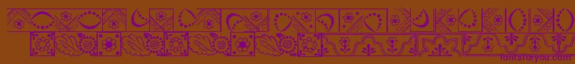 DalaLtBorders-Schriftart – Violette Schriften auf braunem Hintergrund