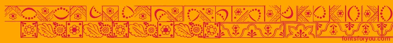 DalaLtBorders Font – Red Fonts on Orange Background