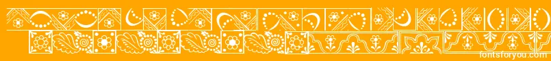 DalaLtBorders-Schriftart – Weiße Schriften auf orangefarbenem Hintergrund