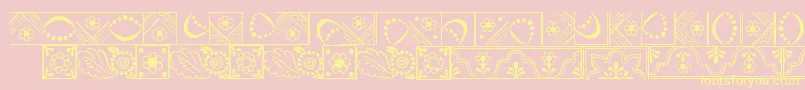 DalaLtBorders-Schriftart – Gelbe Schriften auf rosa Hintergrund