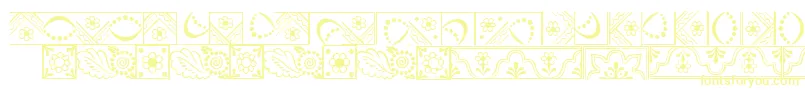 Czcionka DalaLtBorders – żółte czcionki na białym tle