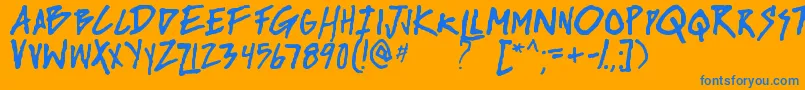 riseup tbs Font – Blue Fonts on Orange Background