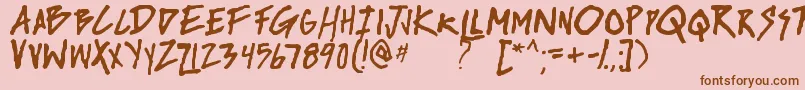 riseup tbs-fontti – ruskeat fontit vaaleanpunaisella taustalla