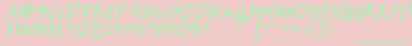 riseup tbs Font – Green Fonts on Pink Background