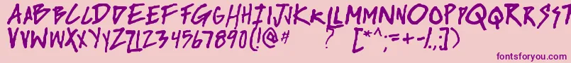riseup tbs-Schriftart – Violette Schriften auf rosa Hintergrund