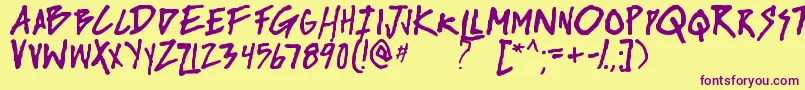 riseup tbs Font – Purple Fonts on Yellow Background