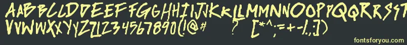 riseup tbs Font – Yellow Fonts on Black Background