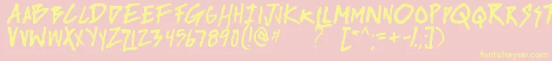 riseup tbs-Schriftart – Gelbe Schriften auf rosa Hintergrund