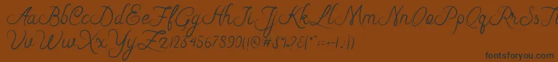 Fonte Riska Script – fontes pretas em um fundo marrom