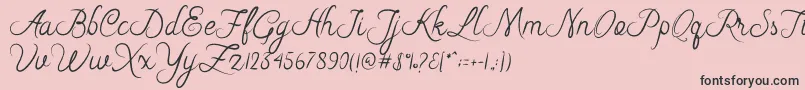 Riska Script Font – Black Fonts on Pink Background