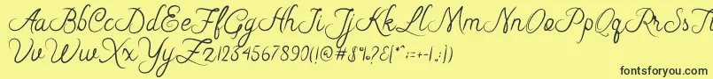 Fonte Riska Script – fontes pretas em um fundo amarelo