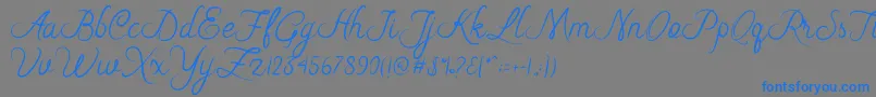 Riska Script Font – Blue Fonts on Gray Background