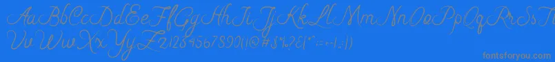 Riska Script Font – Gray Fonts on Blue Background