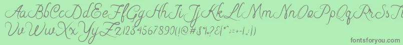 Fonte Riska Script – fontes cinzas em um fundo verde