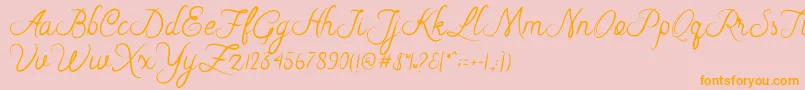 fuente Riska Script – Fuentes Naranjas Sobre Fondo Rosa