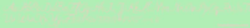 Fonte Riska Script – fontes rosa em um fundo verde