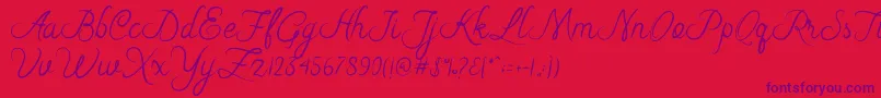 Riska Script Font – Purple Fonts on Red Background