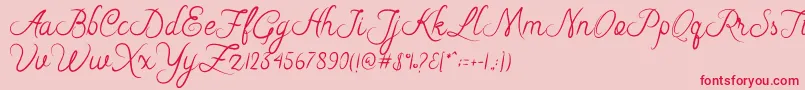 Riska Script Font – Red Fonts on Pink Background