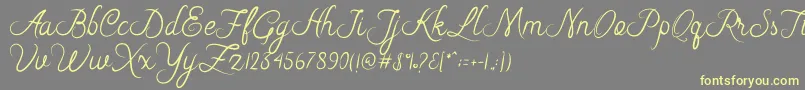 Riska Script-fontti – keltaiset fontit harmaalla taustalla
