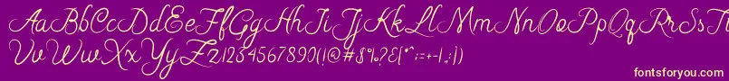 fuente Riska Script – Fuentes Amarillas Sobre Fondo Morado