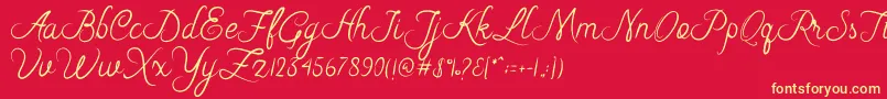 fuente Riska Script – Fuentes Amarillas Sobre Fondo Rojo